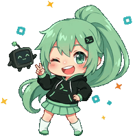 Vimi, the vmforai mascot, dancing with her robot Bit